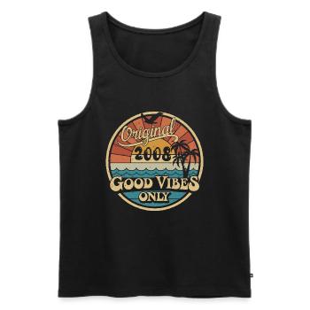 Original 2008 Jahrgang 2008 Geburtstag Retro 2008 - Männer Premium Bio Tank Top - Schwarz - Vorne - Michal (187cm)