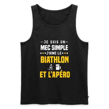 apéro biathlon mec simple - Débardeur bio Premium Homme - noir - Devant - Michal (187cm)