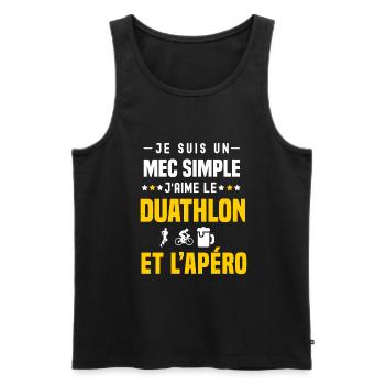 apéro duathlon mec simple - Débardeur bio Premium Homme - noir - Devant - Michal (187cm)