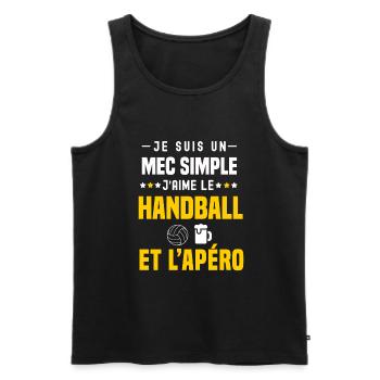 apéro handball mec simple - Débardeur bio Premium Homme - noir - Devant - Michal (187cm)