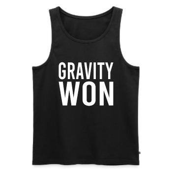 Gravity Won Bold Statement Humour T-shirt - Débardeur bio Premium Homme - noir - Devant - AI Model Male 178 light (178cm)