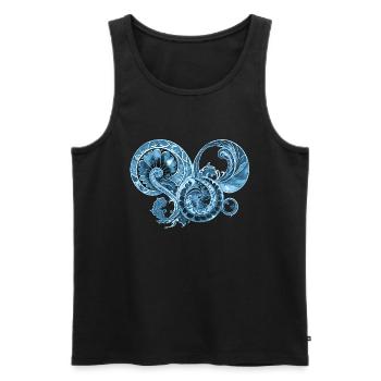 Blue Ornament - Men's Premium Organic Tank Top - black - Front - Michal (187cm)