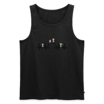 Heartbeat heart ECG children love educator profession sw - Men's Premium Organic Tank Top - black - Front - Michal (187cm)