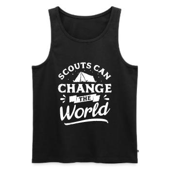 Scouts Can Change The World - Men's Premium Organic Tank Top - black - Front - Michal (187cm)