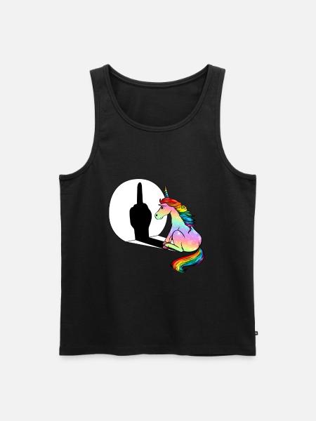 Mittelfinger Einhorn Mittelfinger - Männer Premium Bio Tank Top - Schwarz