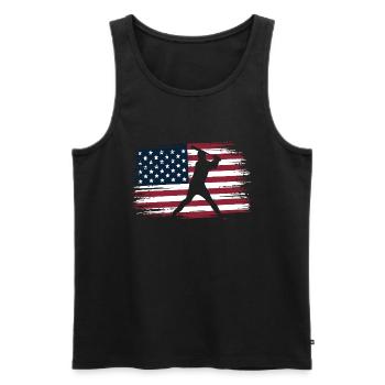 Baseball Player American Flag USA Camo Patriotic - Débardeur bio Premium Homme - noir - Devant - Michal (187cm)