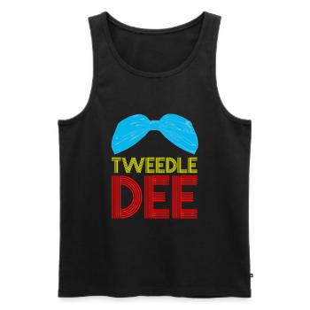 Tweedle Dee and Tweedle Dum Partner Shirts - Men's Premium Organic Tank Top - black - Front - AI Model Male 178 light (178cm)