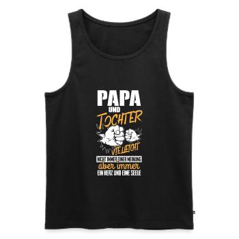 Papa Und Tochter Geschenk - Männer Premium Bio Tank Top - Schwarz - Vorne - Michal (187cm)
