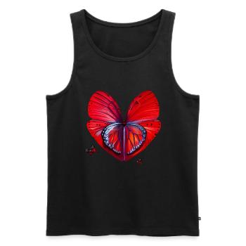 Herz voller Schmetterlinge Geschenk - Männer Premium Bio Tank Top - Schwarz - Vorne - Michal (187cm)