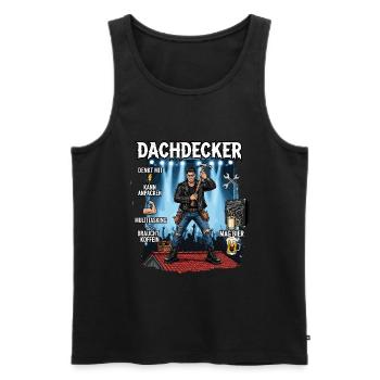 The roofer - Men's Premium Organic Tank Top - black - Front - Michal (187cm)