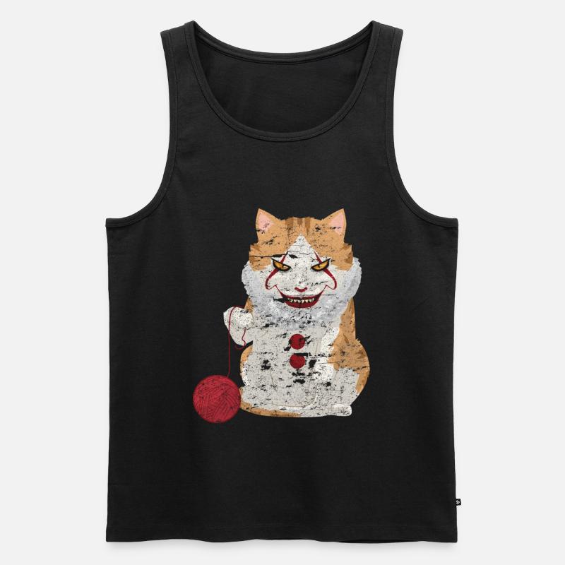Halloween Horror Katze - Männer Premium Bio Tank Top - Schwarz