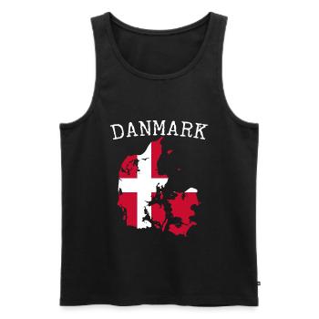 Daenemark Flagge Landkarte - Männer Premium Bio Tank Top - Schwarz - Vorne - Michal (187cm)