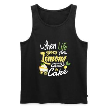 Cheesecake - funny saying for cooking and baking - Men's Premium Organic Tank Top - black - Front - AI Model Male 178 light (178cm)