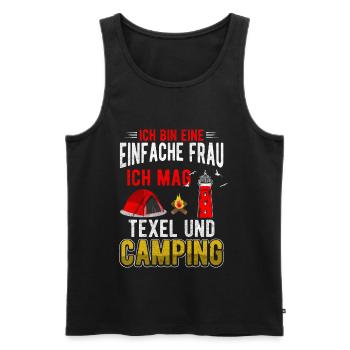 Texel und Camping Holland Leuchtturm - Männer Premium Bio Tank Top - Schwarz - Vorne - AI Model Male 178 light (178cm)