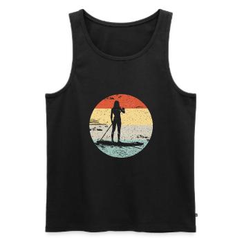 Paddle Board SUP Vintage Look Gift - Men's Premium Organic Tank Top - black - Front - Michal (187cm)