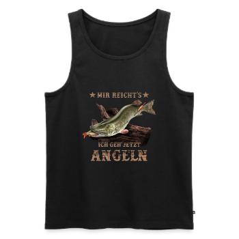Hecht Angler Spruch lustiges Fischer Geschenk - Männer Premium Bio Tank Top - Schwarz - Vorne - AI Model Male 178 light (178cm)
