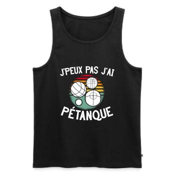 Je peux pas j'ai Pétanque - Débardeur bio Premium Homme - noir - Devant - Michal (187cm)