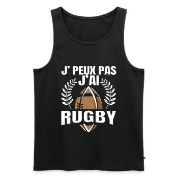 Je Peux Pas J'ai Rugby - Débardeur bio Premium Homme - noir - Devant - Michal (187cm)