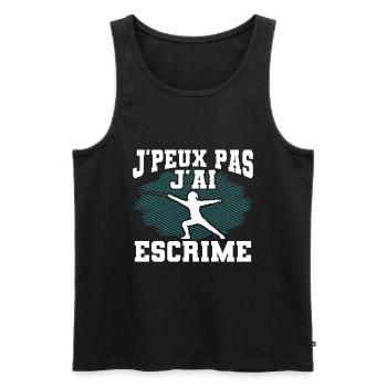 Je Peux Pas J'Ai Escrime - Débardeur bio Premium Homme - noir - Devant - Michal (187cm)