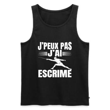 Je Peux Pas J'Ai Escrime - Débardeur bio Premium Homme - noir - Devant - Michal (187cm)