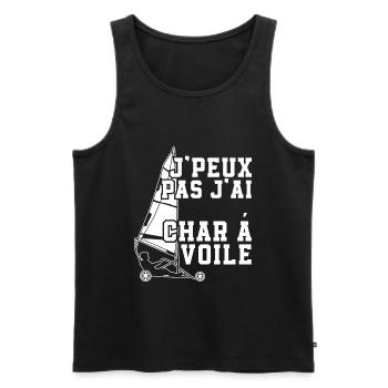 Je Peux Pas J'Ai Char à Voile - Débardeur bio Premium Homme - noir - Devant - Michal (187cm)
