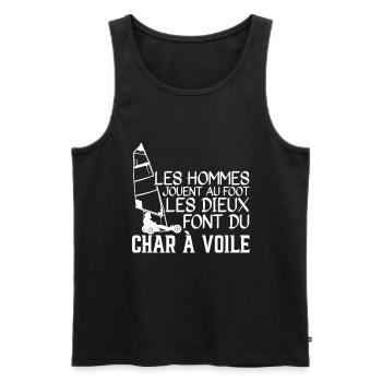Les Dieux Font Du Char à Voile - Débardeur bio Premium Homme - noir - Devant - Michal (187cm)