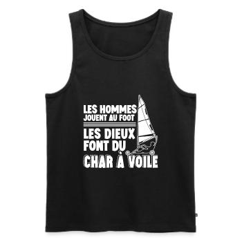 Les Dieux Font Du Char à Voile - Débardeur bio Premium Homme - noir - Devant - Michal (187cm)
