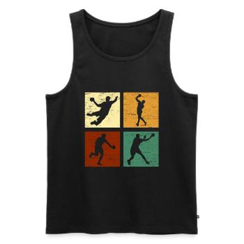 Handball Joueur de handball - Débardeur bio Premium Homme - noir - Devant - Michal (187cm)