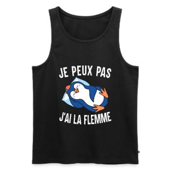 Je Peux Pas J'Ai La Flemme Manchot - Débardeur bio Premium Homme - noir - Devant - Michal (187cm)