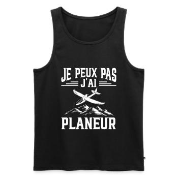 Je Peux Pas J'Ai Planeur - Débardeur bio Premium Homme - noir - Devant - Michal (187cm)