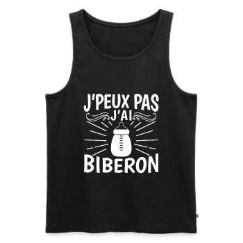Je Peux Pas J'Ai Biberon - Débardeur bio Premium Homme - noir - Devant - Michal (187cm)