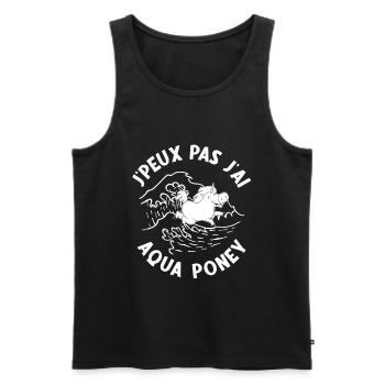Je Peux Pas J'Ai Aqua Poney - Débardeur bio Premium Homme - noir - Devant - AI Model Male 178 light (178cm)