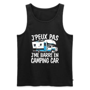 Je Peux Pas J'Me Barre En Camping Car - Débardeur bio Premium Homme - noir - Devant - Michal (187cm)