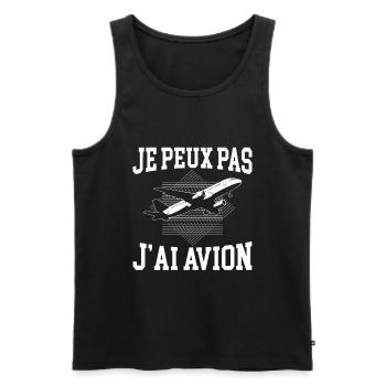 Je Peux Pas J'Ai Avion - Débardeur bio Premium Homme - noir - Devant - Michal (187cm)