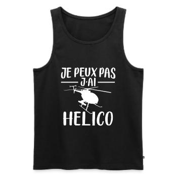 Je Peux Pas J'Ai Helico - Débardeur bio Premium Homme - noir - Devant - AI Model Male 178 light (178cm)