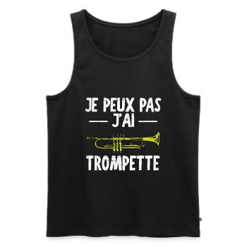 Je Peux Pas J'ai Trompette - Débardeur bio Premium Homme - noir - Devant - Michal (187cm)
