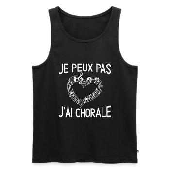 Je Peux Pas J'ai Chorale - Débardeur bio Premium Homme - noir - Devant - AI Model Male 178 light (178cm)