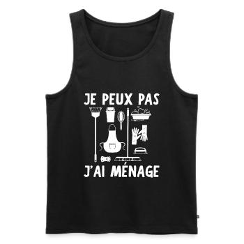 Je Peux Pas J'Ai Ménage - Débardeur bio Premium Homme - noir - Devant - Michal (187cm)