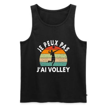 Je Peux Pas J'Ai Volley - Débardeur bio Premium Homme - noir - Devant - Michal (187cm)