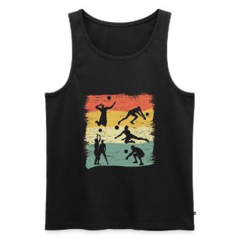 Volleyball Beach-Volleyball Volleyball-Spieler - Männer Premium Bio Tank Top - Schwarz - Vorne - AI Model Male 178 light (178cm)
