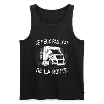 Je Peux Pas J'Ai De La Route - Débardeur bio Premium Homme - noir - Devant - Michal (187cm)