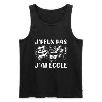 Je Peux Pas J'Ai École - Débardeur bio Premium Homme - noir - Devant - AI Model Male 178 light (178cm)