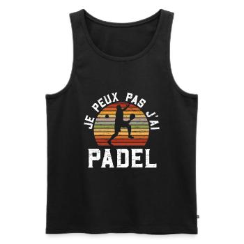 Je Peux Pas J'Ai Padel - Débardeur bio Premium Homme - noir - Devant - Michal (187cm)