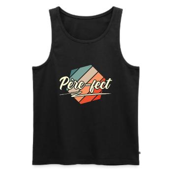 Père-Fect Fête Des Pères Meilleur Papa - Débardeur bio Premium Homme - noir - Devant - Michal (187cm)