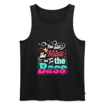 You Hear The Music But You Feel The Bass Bassist - Männer Premium Bio Tank Top - Schwarz - Vorne - AI Model Male 178 light (178cm)