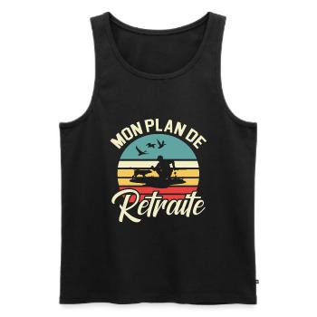 Mon Plan De Retraite Chasse Chasseur - Débardeur bio Premium Homme - noir - Devant - Michal (187cm)
