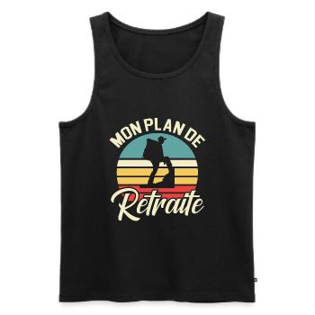 Mon Plan De Retraite Rando Randonnée - Débardeur bio Premium Homme - noir - Devant - Michal (187cm)