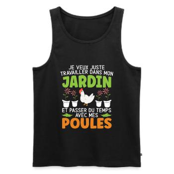 Jardin Et Passer Du Temps Avec Mec Poules - Débardeur bio Premium Homme - noir - Devant - Michal (187cm)