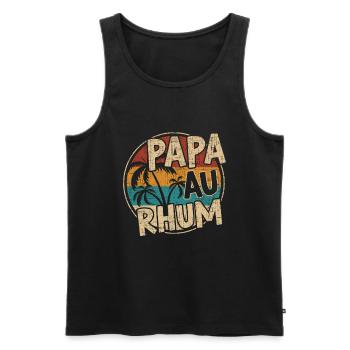 Papa Au Rhum Apéro Fête Des Pères - Débardeur bio Premium Homme - noir - Devant - Michal (187cm)