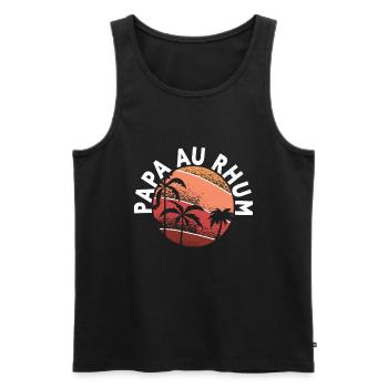 Papa Au Rhum Apéro Fête Des Pères - Débardeur bio Premium Homme - noir - Devant - Michal (187cm)